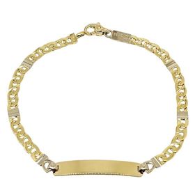 Foto de 10-439-076 - PULSERA PLACA BICOLOR 4MM 19CM (PLACA 8X30MM) (6,40gr) 18K 