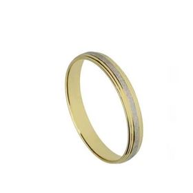 Foto de 10-351-300-15 - ALIANZA BICOLOR CENTRO MATE 3MM 18K