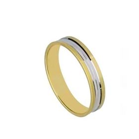 Foto de 10-351-371 - ALIANZA BICOLOR RAYADA 4MM 18K 
