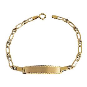 Foto de 9K88-012 - PULSERA PLACA 1X1 3.8MM CIRCONITA 16.5CM (PLACA 6X28MM) (1,75gr) 9K**