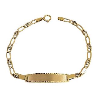 Foto de 9K88-012 - PULSERA PLACA 1X1 3.8MM CIRCONITA 16.5CM (PLACA 6X28MM) (1,75gr) 9K**