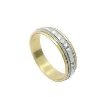 Foto de 10-351-694-14 - ALIANZA BICOLOR LAPIDADA 5MM 18K 