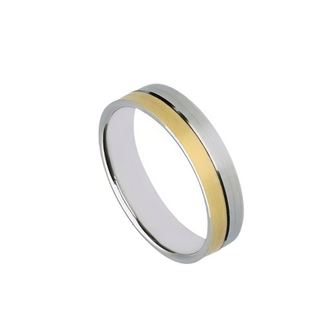 Foto de 10-351-820-13 - ALIANZA BICOLOR MATE-BRILLO 5MM 18K