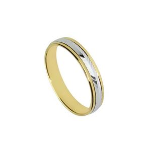 Foto de 10-351-825-15 - ALIANZA ESPIGA BICOLOR 4MM 18K