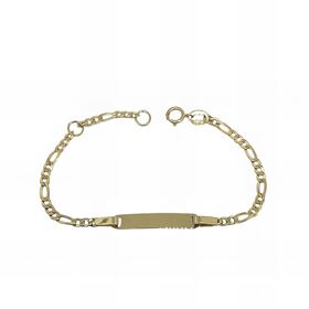 Foto de 10-00-9257 - PULSERA BEBÉ PLACA 3X1 2.5MMX14CM (PLACA 4X20MM) (ANILLA A 2CM) (1,48gr) 18K