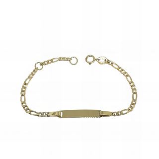 Foto de 10-00-9257 - PULSERA BEBÉ PLACA 3X1 2.5MMX14CM (PLACA 4X20MM) (ANILLA A 2CM) (1,48gr) 18K