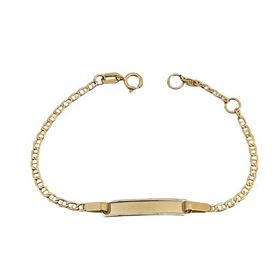 Foto de 10-00-8367 - PULSERA BEBÉ PLACA BICOLOR 14CM (PLACA 4X20MM) 14.5CM (ANILLA A 2CM) (1,46gr) 18K**