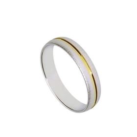 Foto de 10-351-922-16 - ALIANZA BICOLOR CENTRO BRILLO 4MM 18K