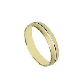 Foto de 10-351-924-15 - ALIANZA BICOLOR CENTRO BRILLO 4MM 18K