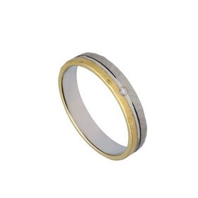 Foto de 10-351-153-14 - ALIANZA BICOLOR BRILLANTE 4MM 18K 