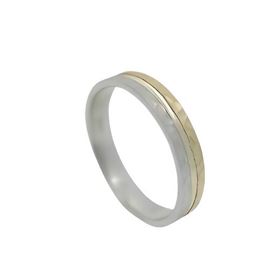 Foto de 10-351-1136-19 - ALIANZA BICOLOR MARTELADO CONFORT 4MM 18K 