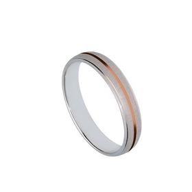 Foto de 10-351-1044-17 - ALIANZA BICOLOR ROSA MATIZADO CONFORT 4MM 18K 