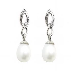 Foto de 43-4908 - *OFERTA* PENDIENTES PLATA PERLA CIRCONITA 23MM