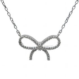 Foto de 25-0075G - GARGANTILLA PLATA LAZO CIRCONITA 13MM 40CM (ALARGADOR 5CM)