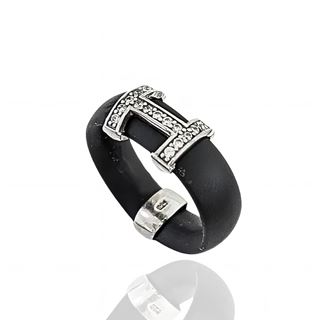 Foto de 10-809-007 - *OFERTA* SORTIJA PLATA CAUCHO CIRCONITA 8MM