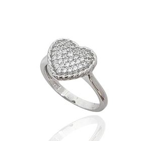 Foto de 25-0296S - SORTIJA PLATA CORAZÓN CIRCONITA 10MM