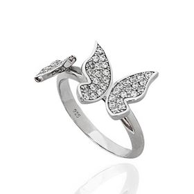 Foto de 25-0535S - SORTIJA PLATA MARIPOSAS CIRCONITA 10MM