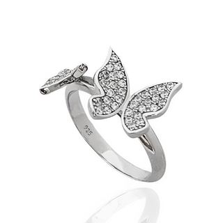 Foto de 25-0535S - SORTIJA PLATA MARIPOSAS CIRCONITA 10MM