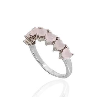 Foto de 25-0051R - SORTIJA PLATA CORAZONES CIRCONITA ROSA 5MM