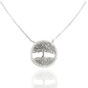 Foto de 25-0019G - GARGANTILLA PLATA ÁRBOL DE LA VIDA CIRCONITA 20MM 42CM (ALARGADOR 2.5CM)