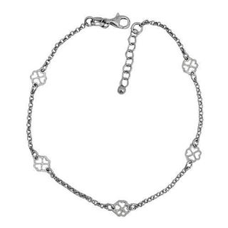 Foto de 20-12T - TOBILLERA PLATA TRÉBOLES 5MM 19CM (ALARGADOR 6CM)