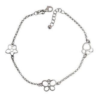 Foto de 20-16T - TOBILLERA PLATA MOTIVOS 9MM 17CM (ALARGADOR 6CM)