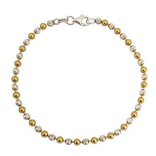 Foto de 20-BEAD300D - PULSERA PLATA BOLAS LAPIDADAS DORADA 3MM 19CM