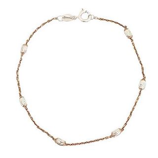 Foto de 20-R35C - PULSERA PLATA PEPITAS LAPIDADAS COBRE 3MM 18CM 