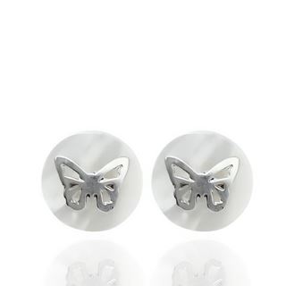 Foto de 29-30019926 - *OFERTA* PENDIENTES PLATA NÁCAR MARIPOSA 9MM