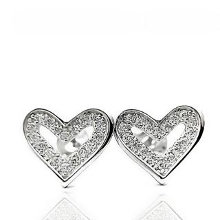 Foto de 25-0547C - PENDIENTES PLATA CORAZÓN CON CIRCONITAS 10MM