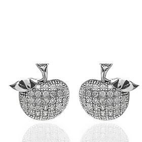 Foto de 25-0336 - PENDIENTES PLATA MANZANA CIRCONITA 10MM