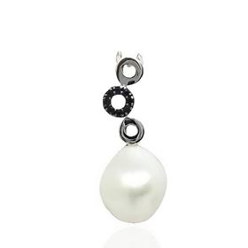 Foto de 22-110664 - *OFERTA* COLGANTE PLATA CIRCONITA B-N PERLA 32MM