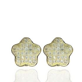 Foto de 25-0237D - PENDIENTES PLATA FLOR CIRCONITA DORADOS 8MM