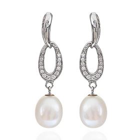 Foto de 43-4183 - *OFERTA* PENDIENTES PLATA PERLA CIRCONITA 32MM