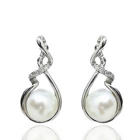 Foto de 43-3139 - *OFERTA* PENDIENTES PLATA PERLA CIRCONITA 20MM