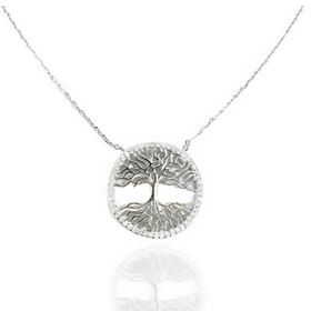 Foto de 25-0019G - GARGANTILLA PLATA ÁRBOL DE LA VIDA CIRCONITA 20MM 42CM (ALARGADOR 2.5CM)