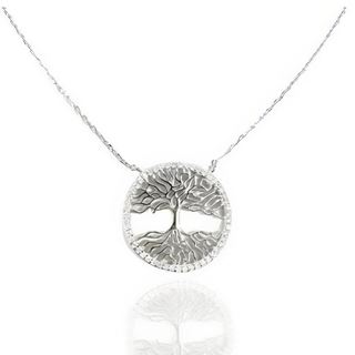 Foto de 25-0019G - GARGANTILLA PLATA ÁRBOL DE LA VIDA CIRCONITA 20MM 42CM (ALARGADOR 2.5CM)