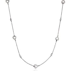 Foto de 25-0068-1G - GARGANTILLA PLATA CORAZONES 7MM - CIRCONITA 3MM 42CM (ALARGADOR 3CM)