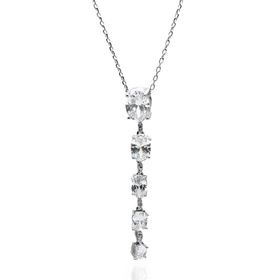 Foto de 25-0462G - GARGANTILLA PLATA CIRCONITA 43MM 42CM (ALARGADOR 3CM)