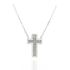 Foto de 25-0542G - GARGANTILLA PLATA CRUZ NÁCAR CIRCONITA 20MM 40CM (ALARGADOR 5CM)