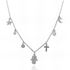Foto de 25-1995G - GARGANTILLA PLATA 7 MOTIVOS CIRCONITA 42CM (ALARGADOR 3CM)