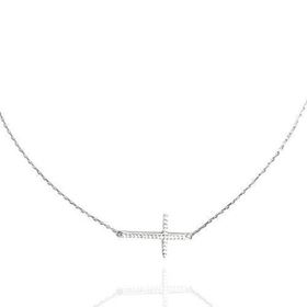 Foto de 25-2113G - GARGANTILLA PLATA CRUZ CIRCONITA 20MM 42CM (ALARGADOR 3CM)