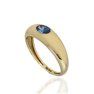 Foto de 10-790-101A - SORTIJA AZUL 6MM 18K**