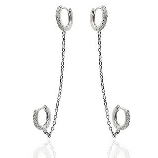 Foto de 25-2048 - PENDIENTES PLATA CRIOLLA CIRCONITA 11MM CADENA 70MM 