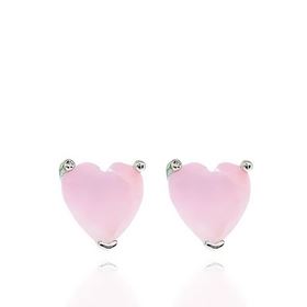 Foto de 25-0012PR - PENDIENTES PLATA CORAZÓN ROSA 6MM