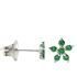 Foto de 25-0446V - PENDIENTES PLATA FLOR CIRCONITA VERDE 6MM