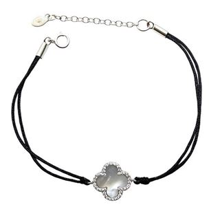 Foto de 25-0540 - *OFERTA* PULSERA PLATA TRÉBOL NÁCAR 19MM 17CM (ALARGADOR 3.5CM)