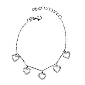 Foto de 25-0420 - PULSERA PLATA CORAZONES CIRCONITA 8MM 15.5CM (ALARGADOR 3.5CM)