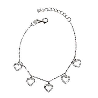 Foto de 25-0420 - PULSERA PLATA CORAZONES CIRCONITA 8MM 15.5CM (ALARGADOR 3.5CM)