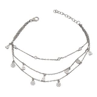 Foto de 25-0062P - PULSERA PLATA TRES CADENAS CIRCONITA 16CM (ALARGADOR 3.5CM)